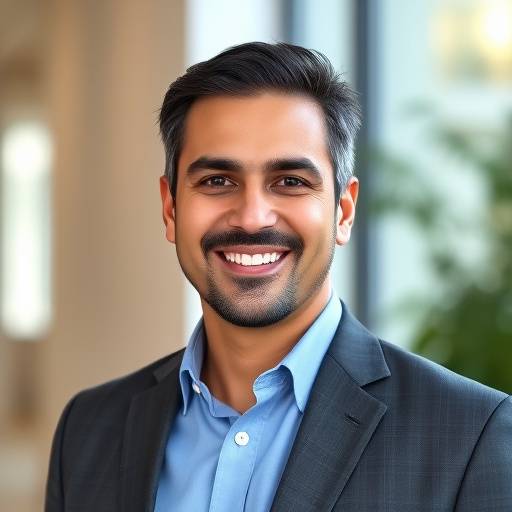 Foto de Ricardo Souza, co-fundador da Elegância Corporativa, vestindo uma camisa social e blazer, com um sorriso confiante.
